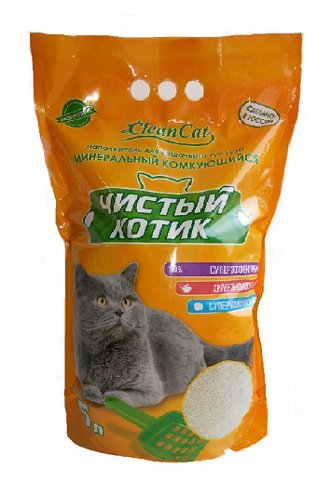 Чистый котик Комкующийся 5 литров