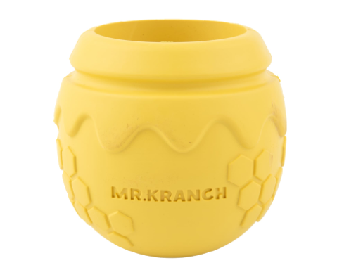 Игрушка Mr.Kranch для собак Горшочек меда 9*8 см желтая с ароматом сливок