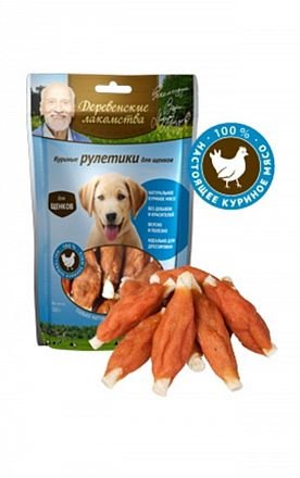 "ДЕРЕВЕНСКИЕ ЛАКОМСТВА" Д/ЩЕНКОВ КУРИНЫЕ РУЛЕТИКИ 79711267