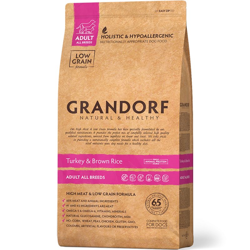NEW GRANDORF DOG Turkey MED & Maxi (индейка для средних и крупных пород) 1кг