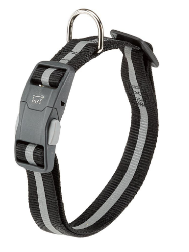 Ошейник CLUB REFLEX С 15/44 черный, со светоотражающей полоской