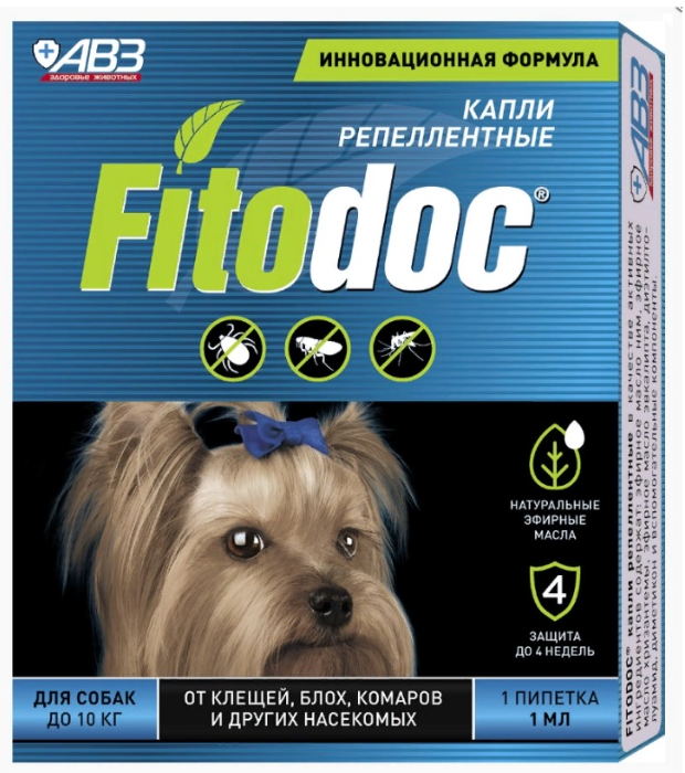 КАПЛИ "ФИТОДОК" РЕПЕЛЛЕНТНЫЕ Д/СОБАК ДО 10кг 5