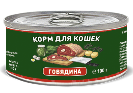 Solid Natura Holistic Говядина влажный корм для кошек жестяная банка 0,1 кг