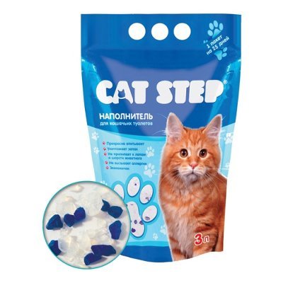 CAT STEP 3л Силикатгель Наполнитель д/кошошачьих туалетов