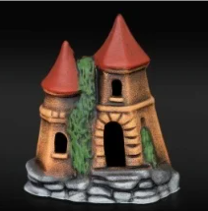 Аквадекор-грот для аквариума К-57Замок с двумя крышами