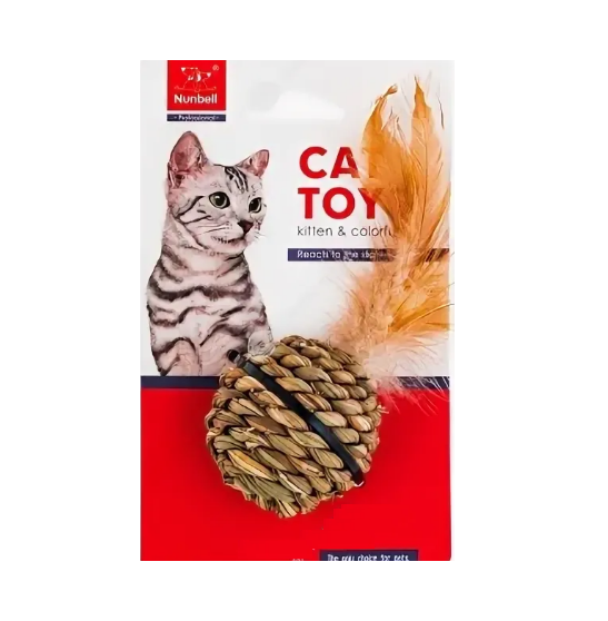 Игрушка NUNBELL д/кошек Мяч с перьями 5см 10920-5425