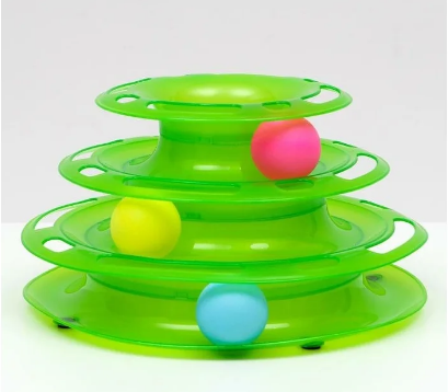 Игровой комплекс для кошек с 3 шариками, 24,5 х 24,5 х 13 см, 1920034