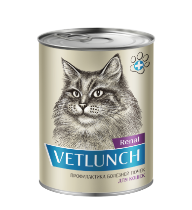 "VETLUNCH " КОНС Д/КОШЕК 340г ПРОФИЛАКТИКА БОЛЕЗНЕЙ ПОЧЕК 0604
