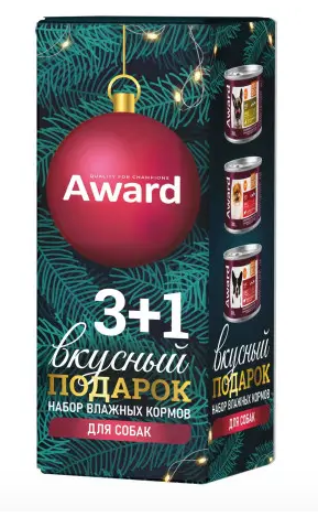 AWARD набор влажных кормов для собак 3+1