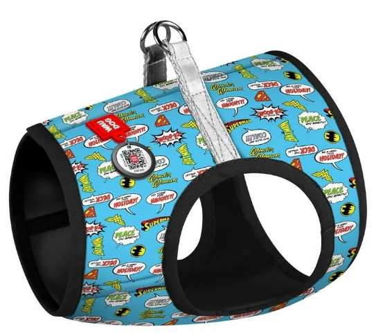 Шлея для собак мягкая WAUDOG Clothes c QR-паспортом светоотражающая XS2 B 28-31 см С 20-22см