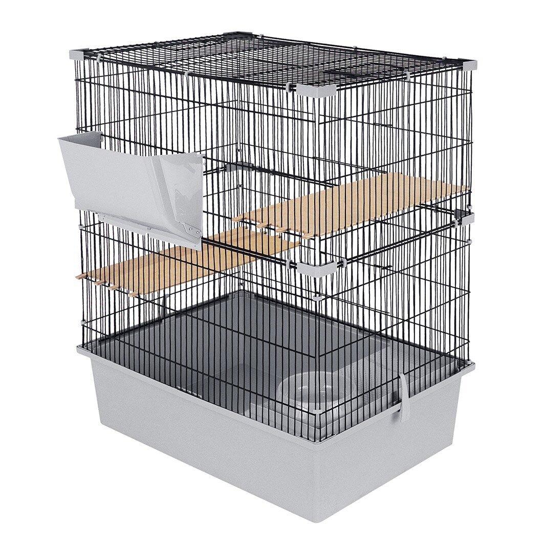 Дарэленд Клетка CRAFT 60 Шиншилла-2, разборная, шаг прута до 14мм; 58х40хh65,5см, св-сер-черн