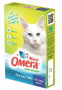 ЛАКОМСТВО МУЛЬТИВИТАМИННОЕ "ОМЕГА NEO" ДЛЯ КОШЕК 90т (ТАУРИН+БИОТИН)