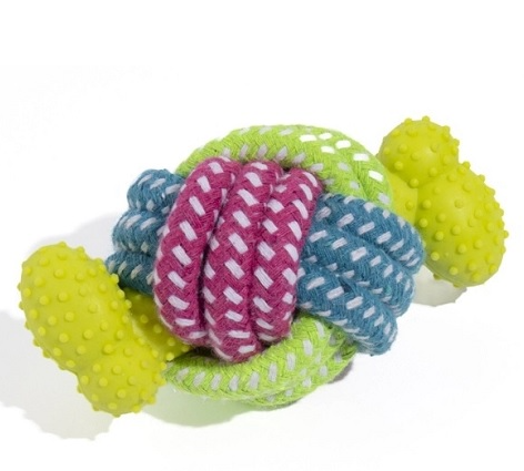 Игрушка для собак Косточка с клубком 10см 2024-0971