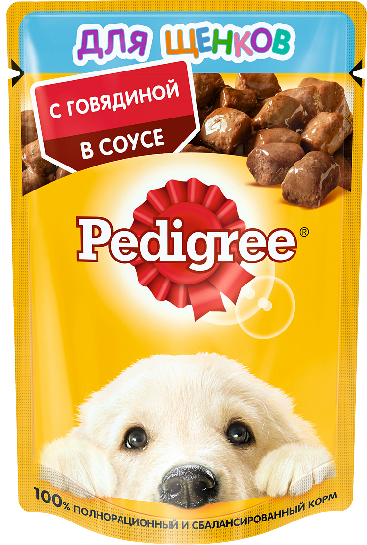 Педигри для щенков говядиной 85г.