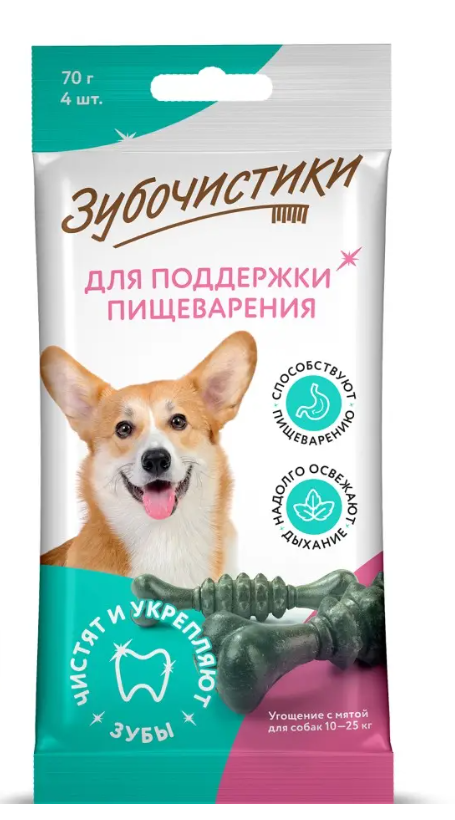 Зубочистики: "Мятные" д/собак средних пород, 4шт*70г