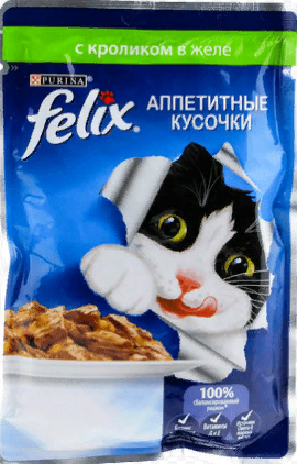 FELIX Аппетитные Кусочки Кролик 75г