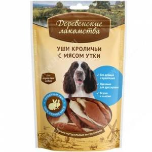 Деревенские лакомства: уши кроличьи с мясом утки, 90г