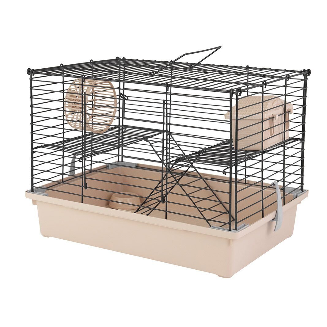 Дарэленд Клетка д/грызунов МОРТИ складная, шаг прута до 13,5мм, 38*27*27h (+ домик, миска, колесо) б