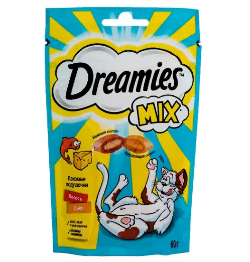 Dreamies Микс Лосось Сыр 60г