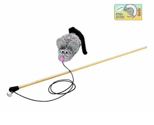 Махалка-удочка Мышь полевка хвост натуральная норка Серая