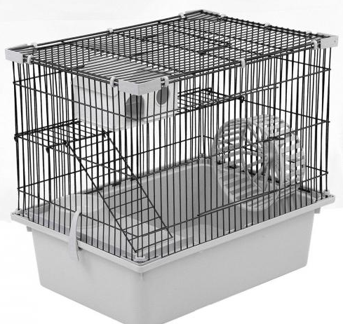 ЕСО Клетка д/грызунов РИККИ 42.1 разбор., шаг прута до 11мм, 42*30*h37см, 2 этажа, светло-серая