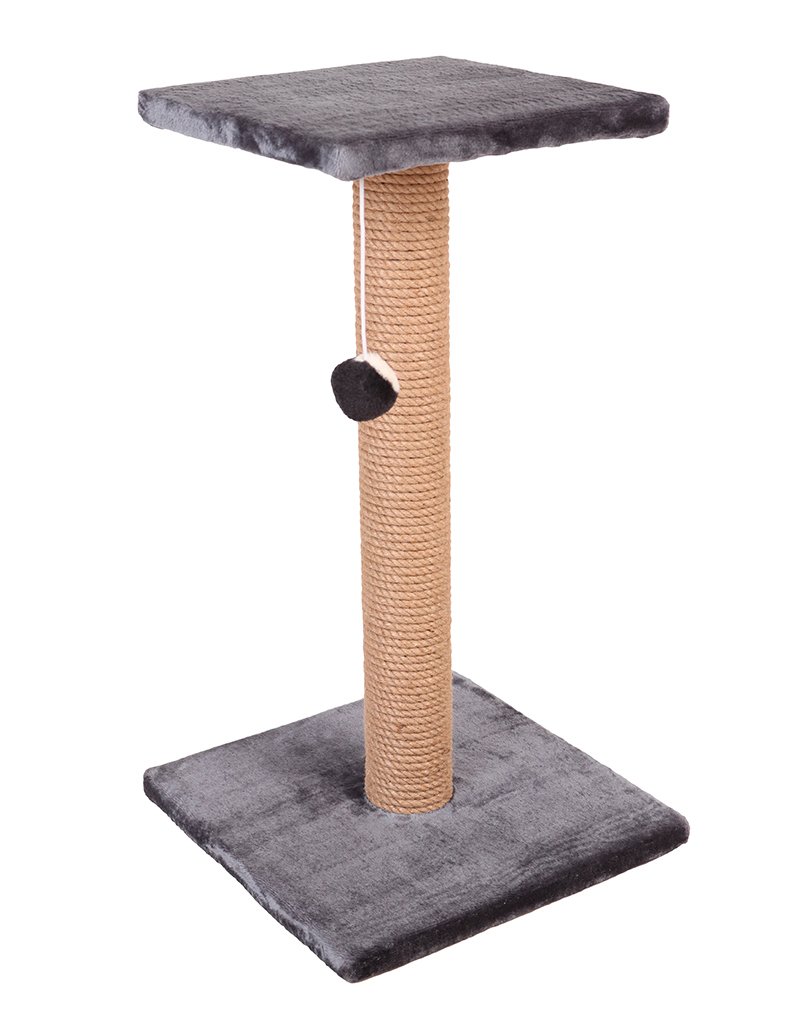 Когтеточка-столбик усиленная с игрушкой и верхней полкой (KT-XL) 38*38*88