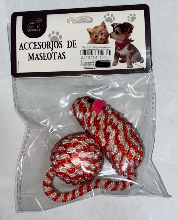 Игрушка-погремушка Мышка с мячом 20см  270951