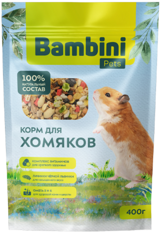 Корм Bambini Pets для хомяков, 400 г