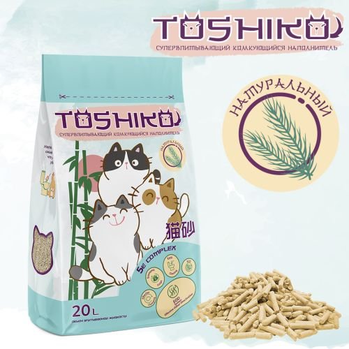 Toshiko Наполнитель Натуральный комп.древ.7.6кг 20л