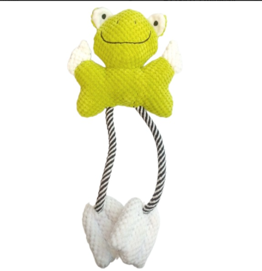 Игрушка WOGY д/собак мягкая Лягушка 37х24х7см с канатами арт.2024-3313