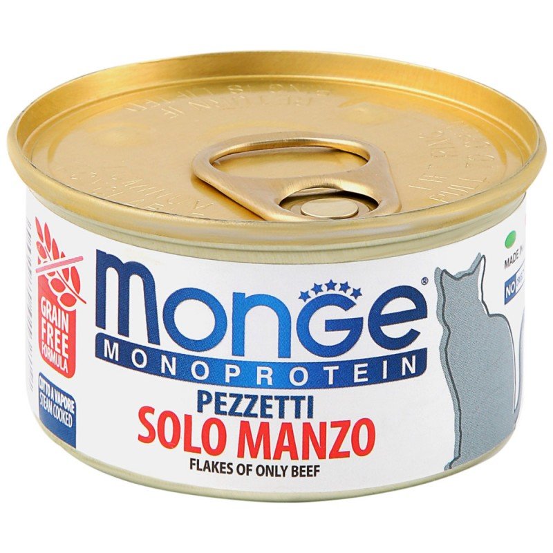 Monge Cat Monoprotein мясные хлопья для кошек из мяса говядины 80г