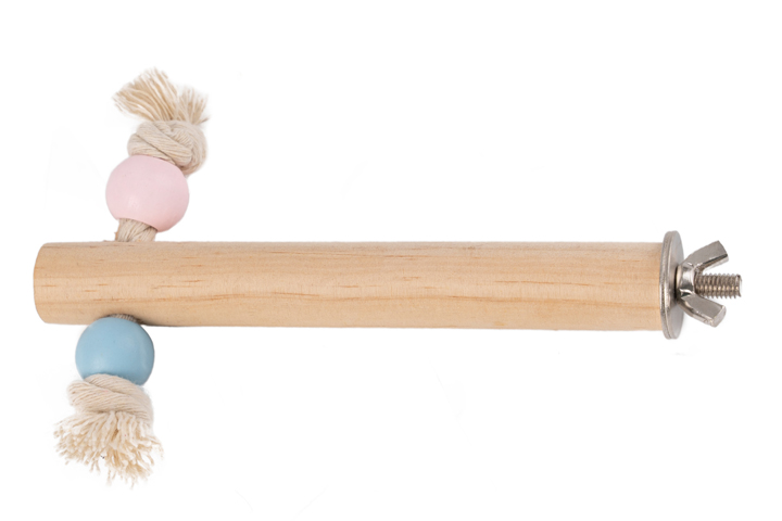 Жердочка WOGY д/птиц 17х15см в клетку с канатом и бусинками арт.2024-6339 Код273894