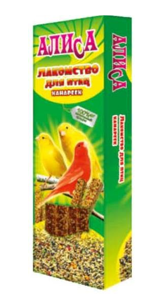 Палочки-лакомство ПТИЦЫ "Алиса" с орехами 2*35гр