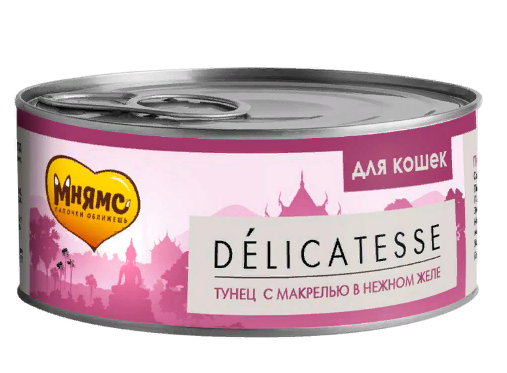 Влажный корм Мнямс для кошек Тунец с макрелью в нежном желе 70 г