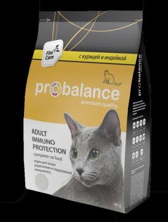 "PROBALANCE NEW" С/К Д/КОШЕК 400г УКРЕПЛЕНИЕ ИММУНИТЕТА (КУРА ИНДЕЙКА)