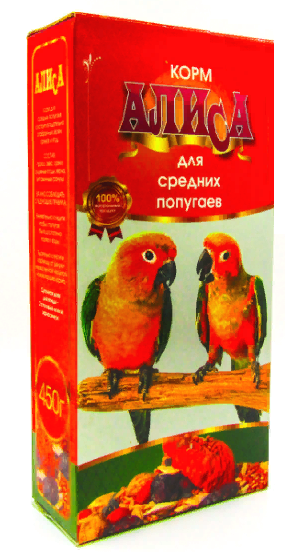 Алиса корм для средних попугаев 450г