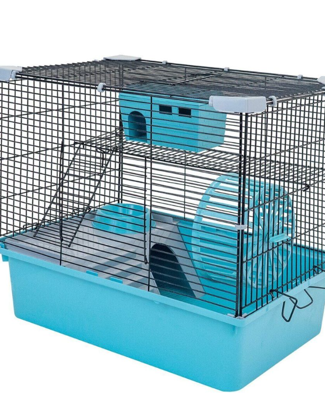 ЕСО Клетка д/грызунов РИККИ 42.1 разбор., шаг прута до 11мм, 42*30*h37см, 2 этажа, бирюзовая