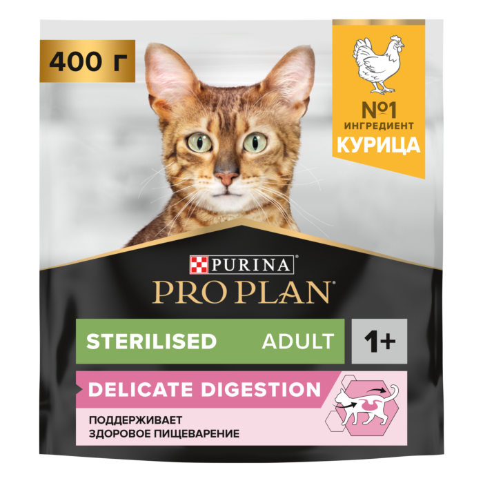 PRO PLAN Cat Стерил чув пищ Кур 400г