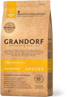 NEW GRANDORF DOG 4 Meat PRIBIOTIC MINI (4 мяса с прибиотиками для мини пород) 1кг