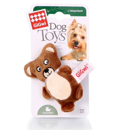 75023 Игрушка для собак Мишка с пищалкой 9 см