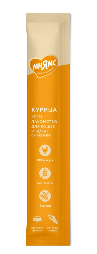 Крем-лакомство Мнямс для кошек с курицей 15 г
