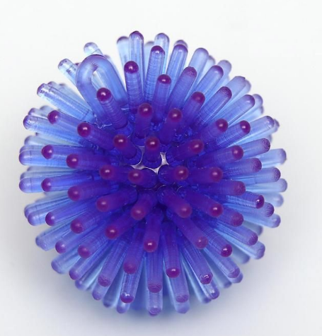 Шарик для кошек игольчатый мягкий 3.5см, синий 6247174