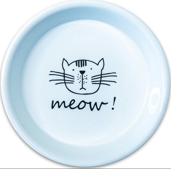 Миска Mr.Kranch керамическая для кошек MEOW! 200 мл белая