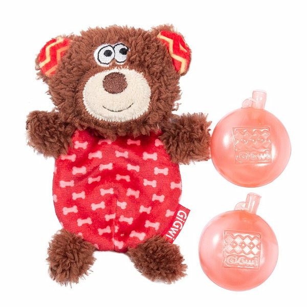 75303 Игрушка для собак Мишка со сменными пищалками 13см, серия PLUSH FRIENDZ, GiGwi