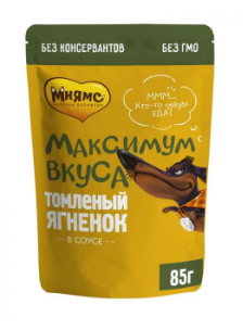 Мнямс пауч томленый ягненок в соусе для собак "Максимум вкуса" 85 г