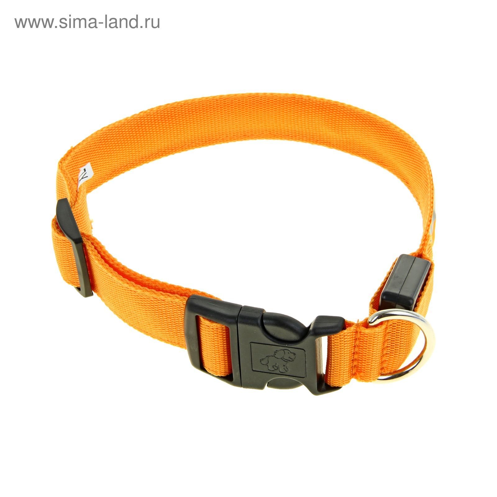 Ошейник с подсветкой и 2 светоотражающими полосами, 50-58 см, 3 режима свечения, оранжевый 1039612