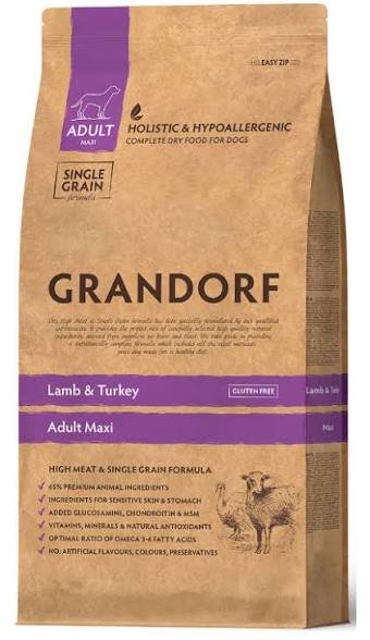 GRANDORF DOG Lamb&Turkey MAXI (ягнёнок с индейкой для собак крупных пород) 3 кг.