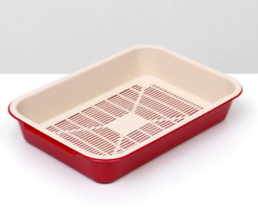 Туалет средний с сеткой 36*26*6,5 см бежевый/красный 5077347