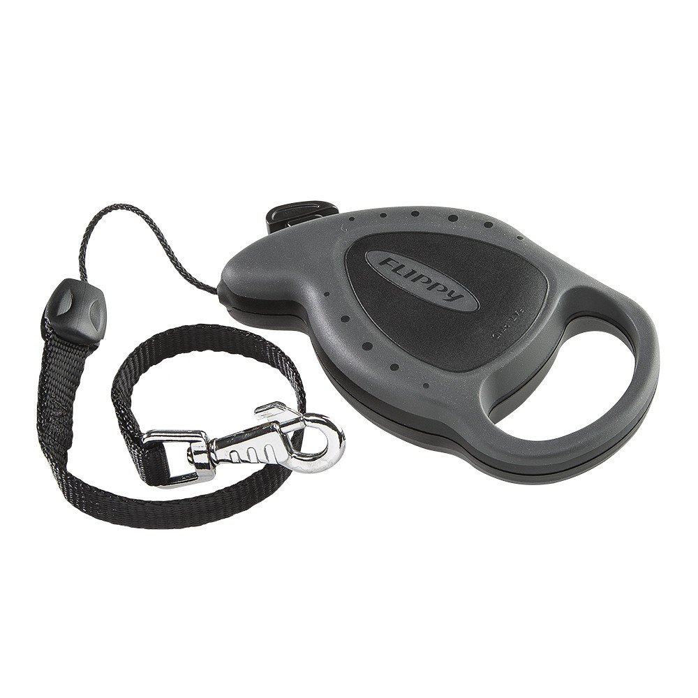 Поводок-рулетка FLIPPY DELUXE CORD MINI черный-шнур до 8 кг