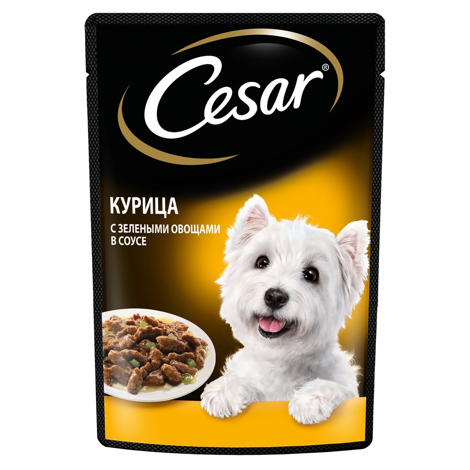 Корм д/соб пауч Cesar курица/зел.овощи 28*85г